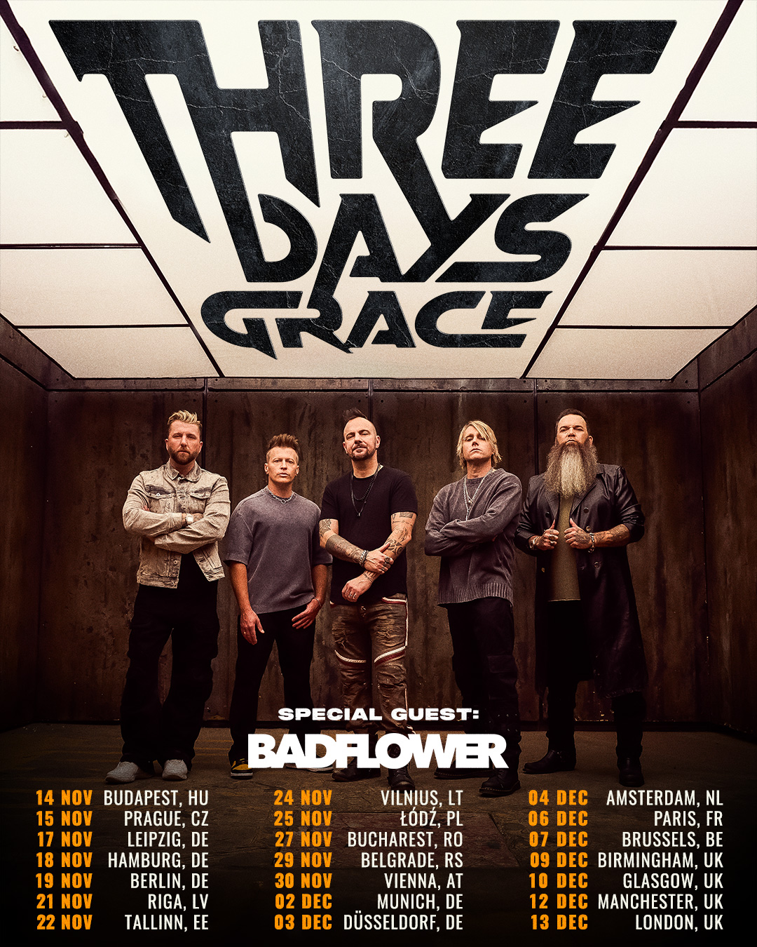 Three Days Grace Tour Poster 2026